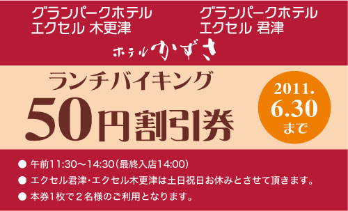 ランチバイキング割引券